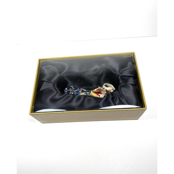 Christmas Cloisonné Angel Oarnament Articulated Large Metal New in the box - Picture 6 of 8